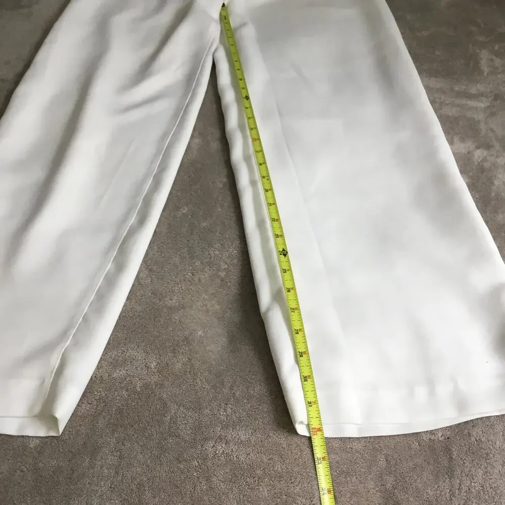 SOMETHING NAVY Ivory Pleated Wide Leg Trousers - Size 8 - Picture 7 of 12